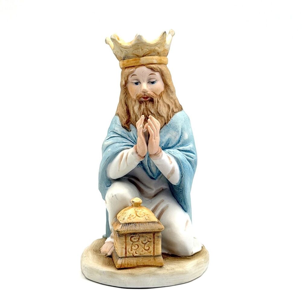 Creative Art Flowers Christmas Nativity Wise Man Kneeling Blue Replacement X2451
